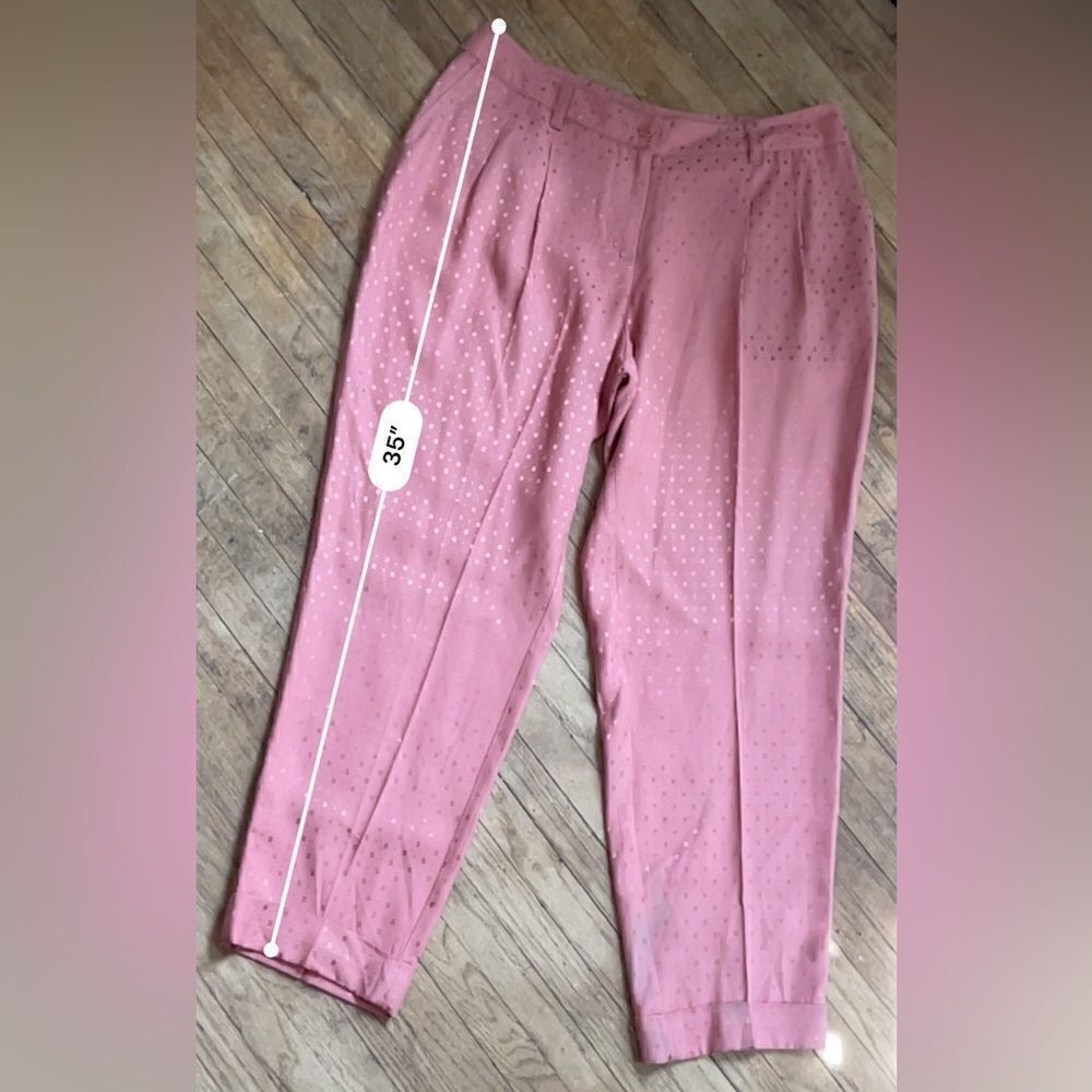Chico’s Size 1 (U.S. 8) Jacquard Pleated Cuff Ankle Pants • Zipper & Button FLAW - Picture 8 of 15